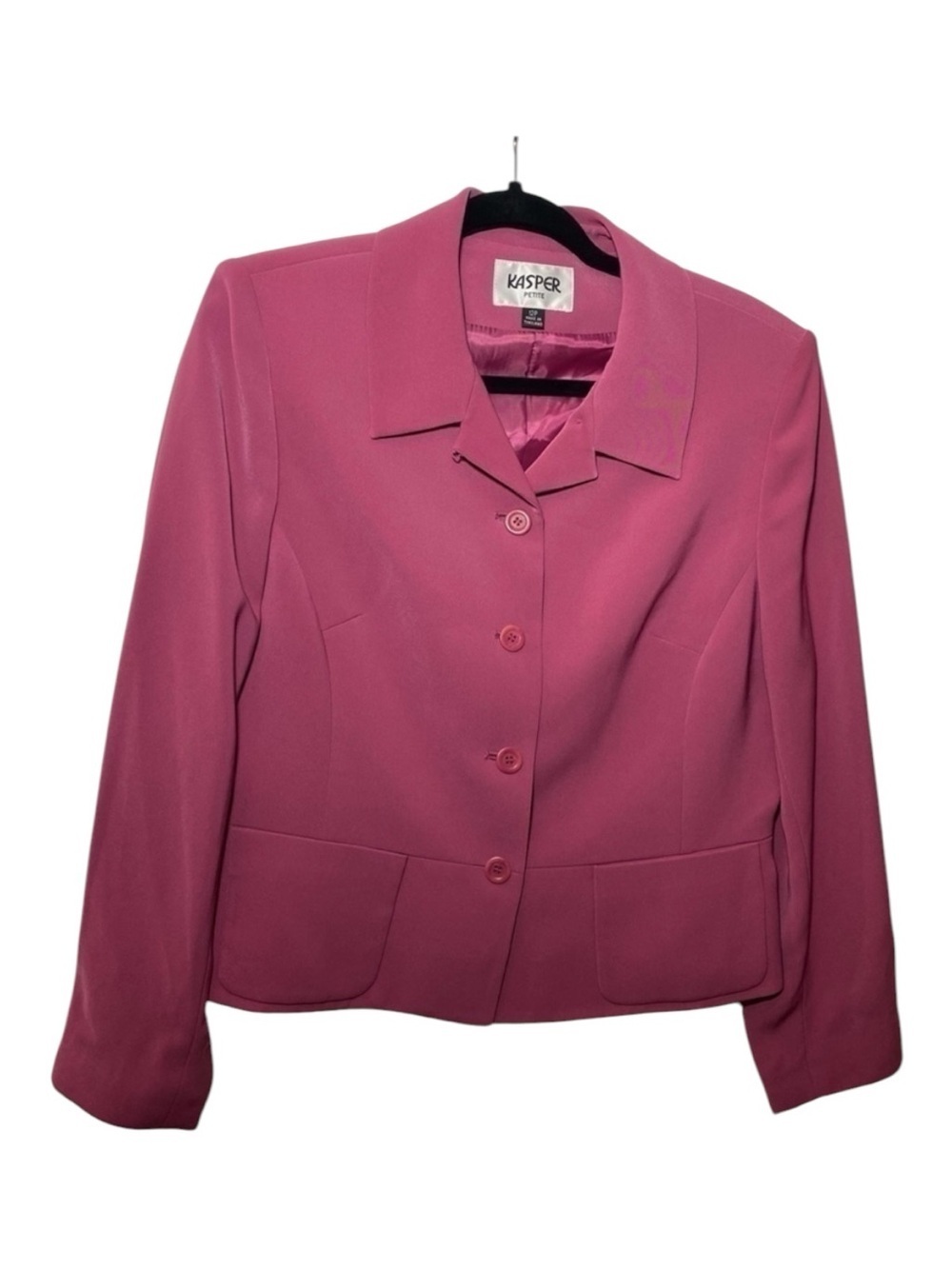 Kasper ASL Blaser Jacket w/ Button Down Font and Collar. Size 12P Color: Pink